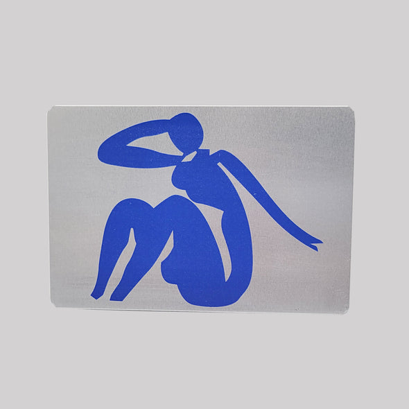 The Blue Nude I” Horizontal Aluminum Postcard – 4" x 6"