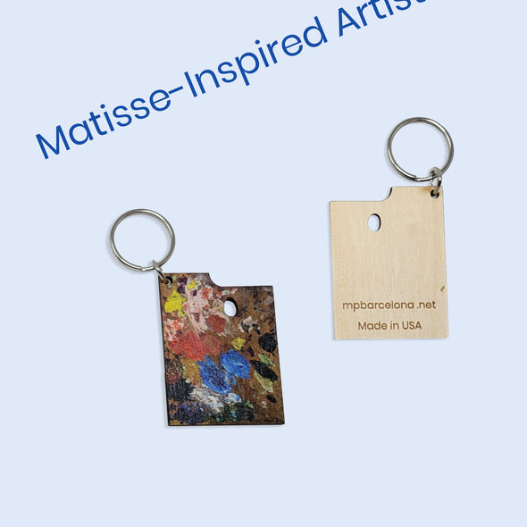 Henri Matisse-Inspired Artist Palette Wooden Keychain
