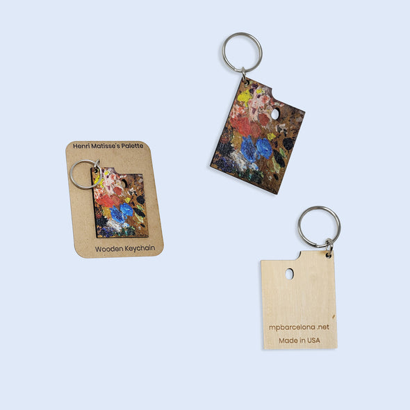 Henri Matisse-Inspired Artist Palette Wooden Keychain
