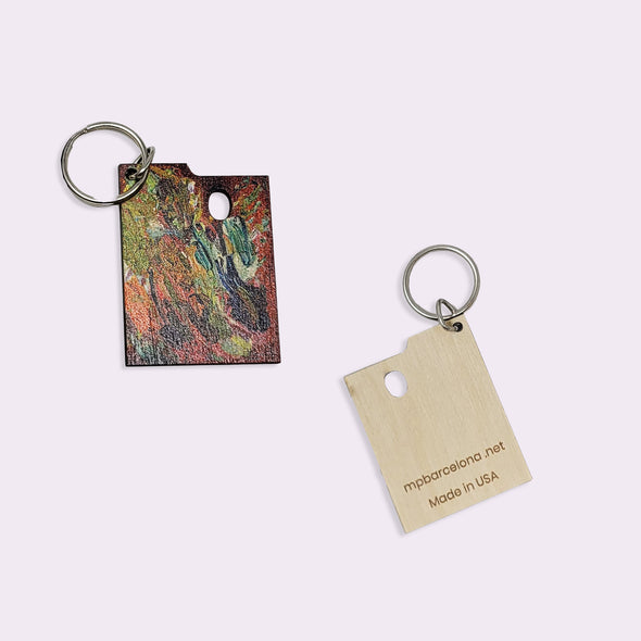 Vincent van Gogh-Inspired Artist Palette Wooden Keychain