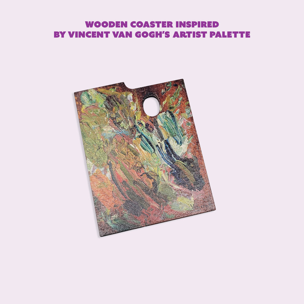 Wooden Coaster Inspired by Vincent van Gogh’s Artist Palette