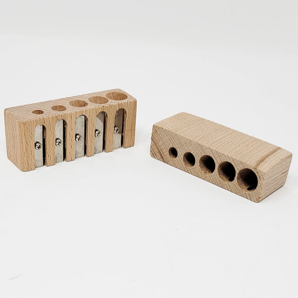 5-HOLE WOODEN PENCIL SHARPENER