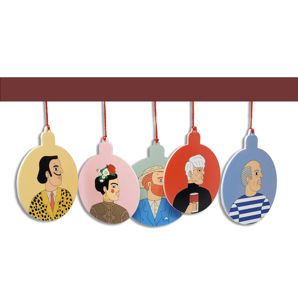 Artist Series Set of 5 Christmas Ornaments