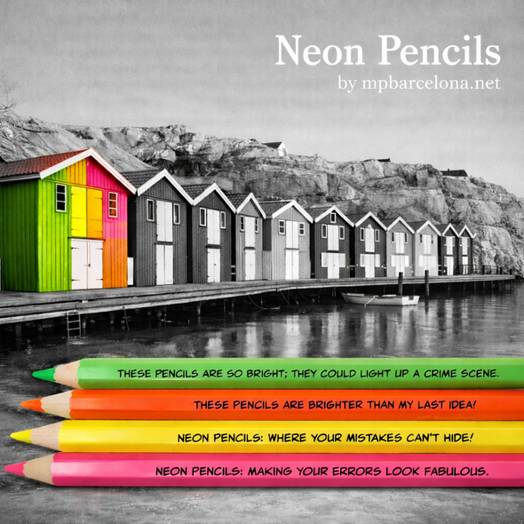 FLUO PENCIL, SET OF 4