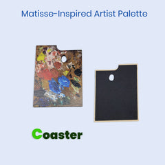 Matisse-Inspired Artist Palette Wooden Coaster