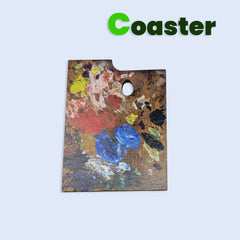 Matisse-Inspired Artist Palette Wooden Coaster