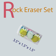 Set of 3 Rock Erasers — Multicolor Stripes
